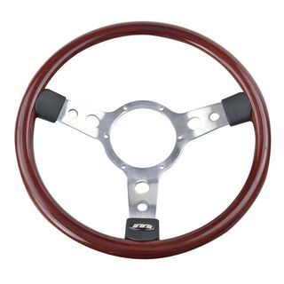353SPW Mountney wood rim polished spoke steering wheel
