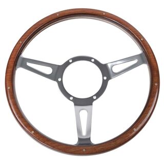 33SPCW Mountney wood rim slotted spoke steering wheel